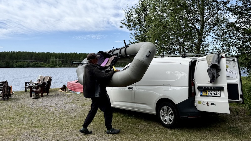 Transport på taget pontoon transport tag2